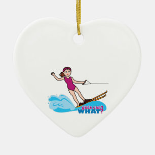 Water-Skier-Girl 1 Ceramic Ornament