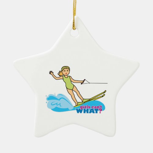 Water_Skier_Girl 2 Ceramic Ornament