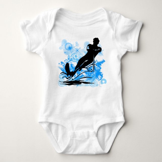 Water Skiing Baby Bodysuit (Front)