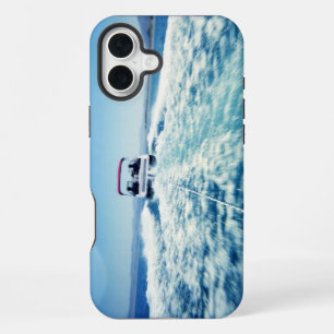 Water Skiing Behind Speed Boat Horizontal Photo iPhone 16 Plus Case