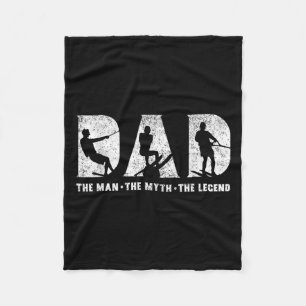 Water Skiing Dad The Man The Myth The Legend Fathe Fleece Blanket