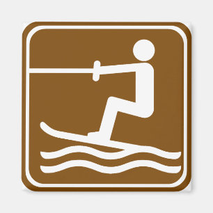Water Skiing Highway Sign Magnet