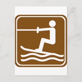 Water Skiing Highway Sign Postcard by wesleyowns at Zazzle
