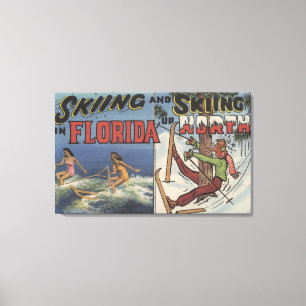 Water Skiing in Florida vs. Snow Skiing up North Canvas Print