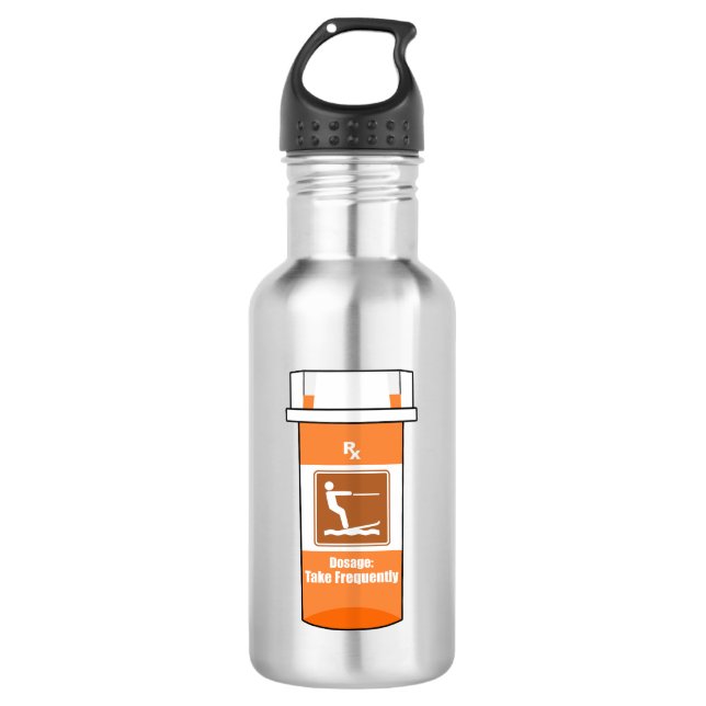 Water Skiing Is My Drug Stainless Steel Water Bottle (Front)