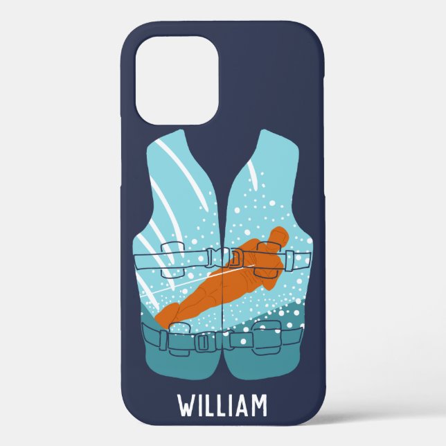 Water Skiing Life Jacket Graphic Personalized Case-Mate iPhone Case (Back)
