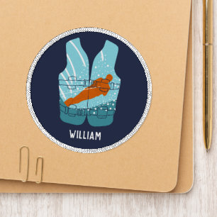 Water Skiing Life Jacket Graphic Personalized Patch