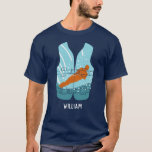 Water Skiing Life Jacket Graphic Personalized T-Shirt<br><div class="desc">Create a personalized gift or a custom tee that's perfect for water-skiers and water sports enthusiasts. This graphic t-shirt features an illustration of a water-skier in orange, light blue and teal blue set in the shape of a life jacket vest. Below is a spot to add a name or your...</div>