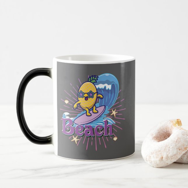 Water skiing Pineapple Color Morph Mug (With Donut)