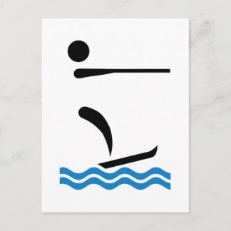 Water skiing postcard