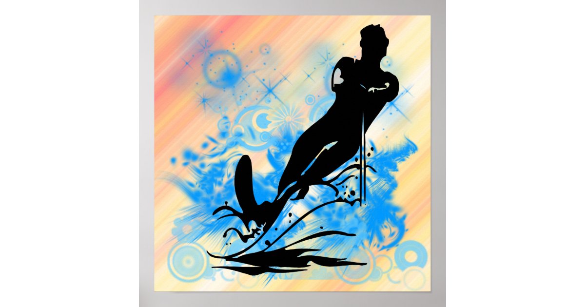 Water Skiing Poster Zazzle