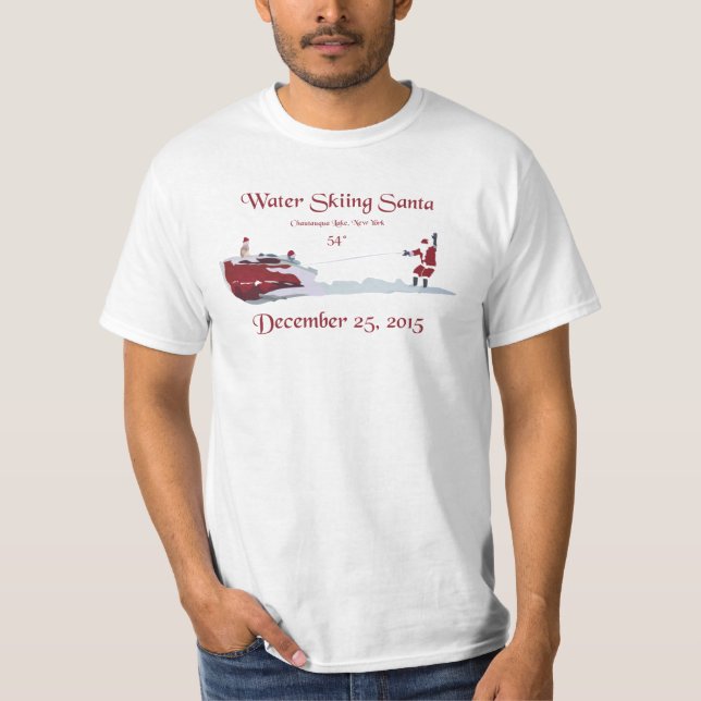 Water Skiing Santa Claus - Chautauqua Lake T-Shirt (Front)