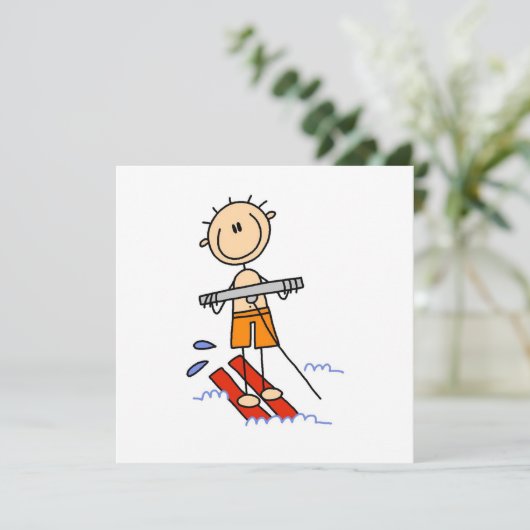 Water Skiing Stick Figure (Standing Front)