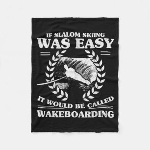 Water skiing wakeboarding retro slalom skiing was fleece blanket