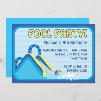 Water Slide Birthday Invitation by wingding at Zazzle