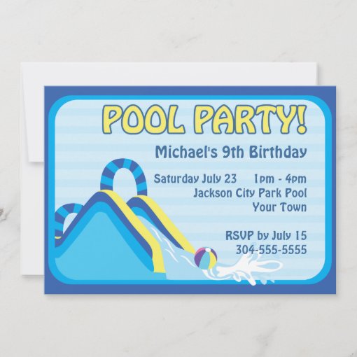 Water Slide Birthday Invitation | Zazzle