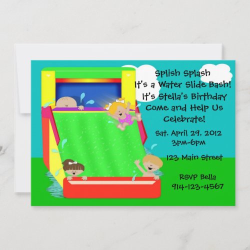 Water Slide Party Invitation