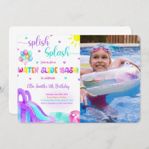 Water Slide Photo Invitation
