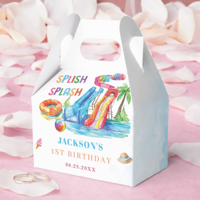 Water Slide Splish Splash Birthday Party Favor Boxes (Wedding)