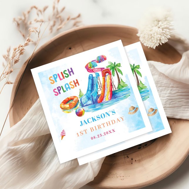 Water Slide Splish Splash Birthday Party  Napkins (Creator Uploaded)
