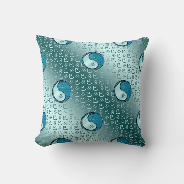 Water Snake Throw Pillow (Front)