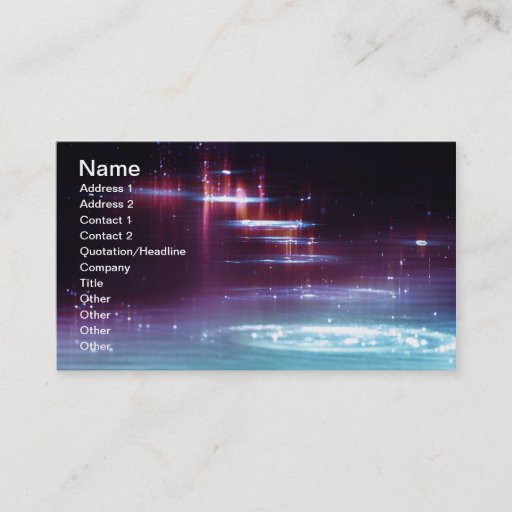 Customizable water_sparkle-wide business cards