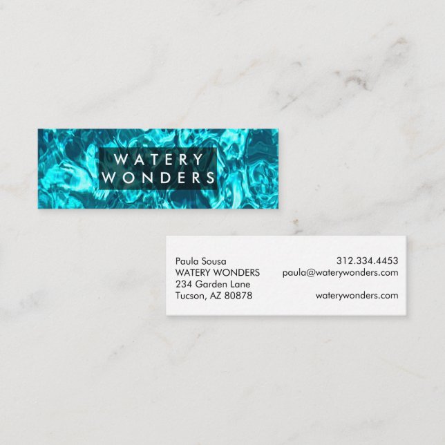 Water Sparkles Swimming Pool Cleaning Gardener  Mini Business Card (Front/Back)