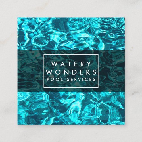 Water Sparkles Swimming Pool Cleaning Gardener  Square Business Card