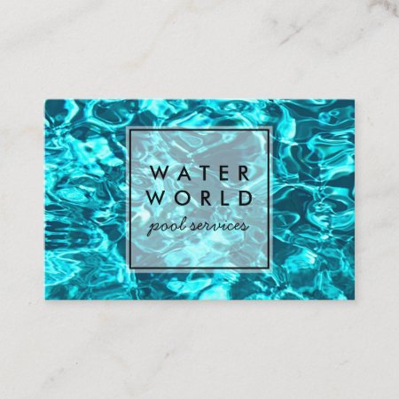 Water Sparkles Swimming Pool Service Photo Tourism Business Card