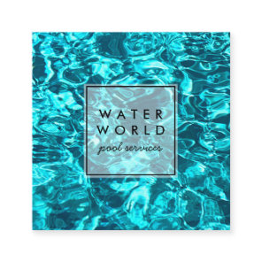 Water Sparkles Swimming Pool Service Photo Travel Square Business Card