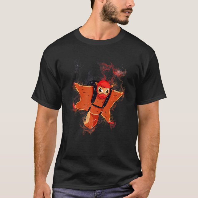 Water Splash Art Squirrel Animal Flying Sugar Glid T-Shirt (Front)