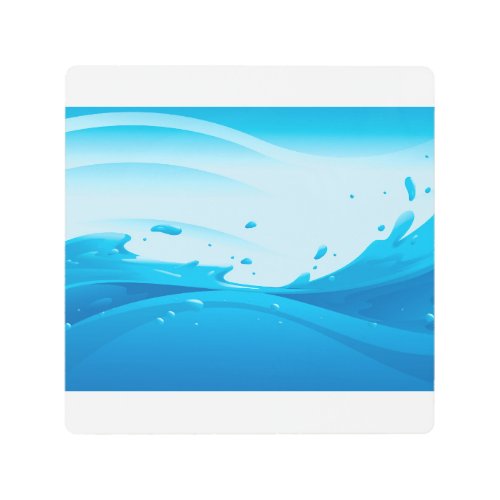 Water Splash Background on Metal Wall Art