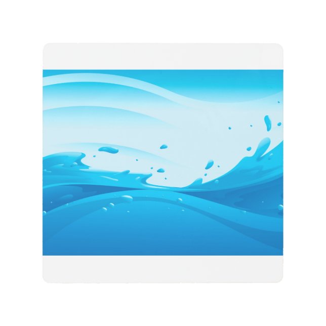 Water Splash Background on Metal Wall Art (Front)