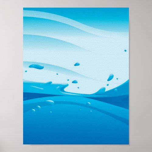 Water Splash Background on Poster