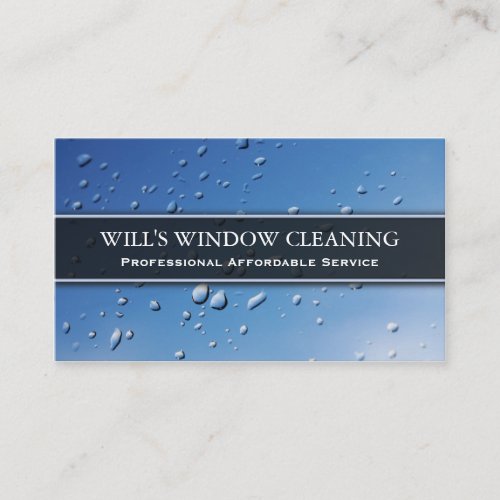 Water Splash Blue Window Cleaner _ Business Card