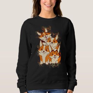 Water Splash Corgi Dog Pile Sweatshirt