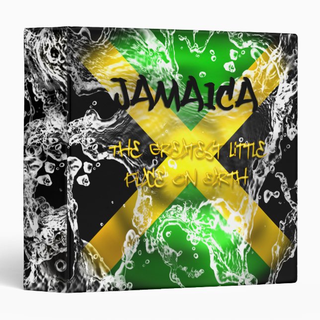 Water splash Jamaica Flag Binder by jamlanddesigns (Front/Spine)