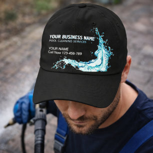 Water Splash QR Code Pool Cleaning Service  Performance Cap