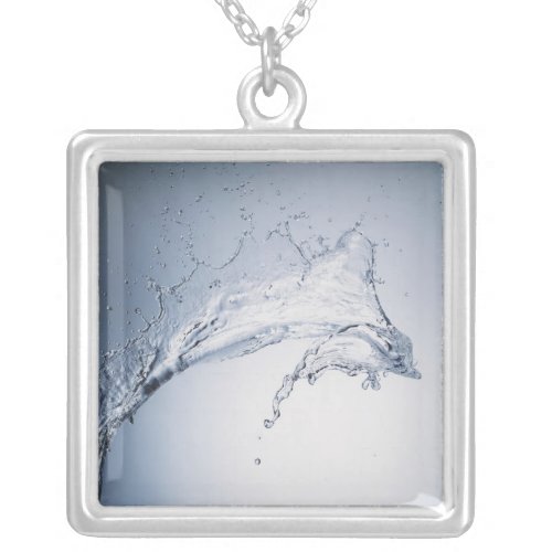 Water Splash Silver Plated Necklace