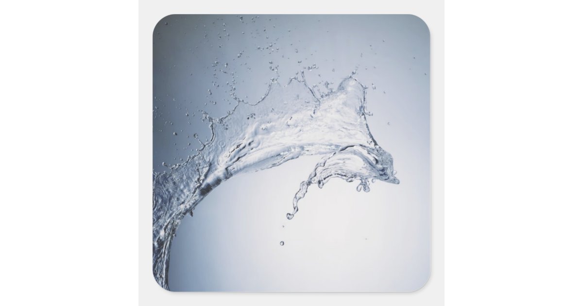 Sticker Water Splash Water Splash Square Sticker | Zazzle