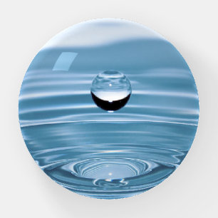 WATER SPLASH WITH DROP IN AQUA BLUE PAPERWEIGHT