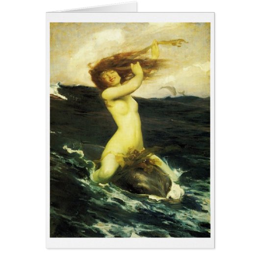 Water Sprite Riding a Dolphin Cards (Front)