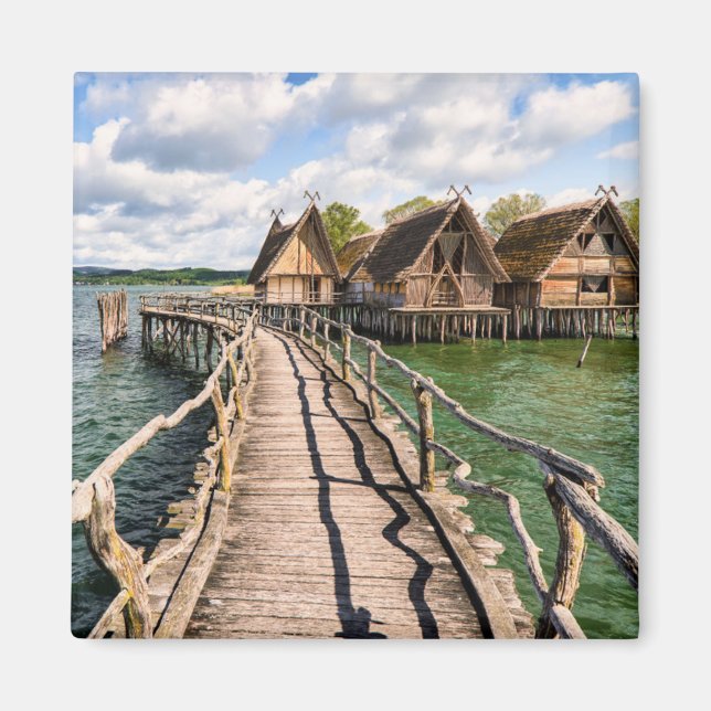 Water | Stilt Houses Over the Water Magnet (Front)