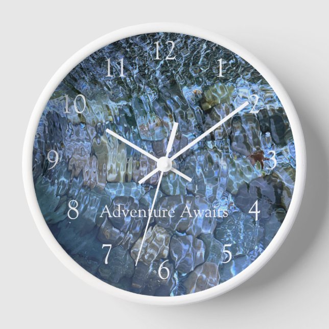 Water stream stones pebbles beach lake stream  clock (Front)