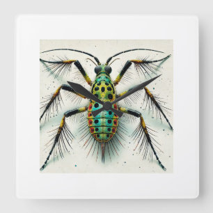Water Strider 070824IREF218 - Watercolor Square Wall Clock