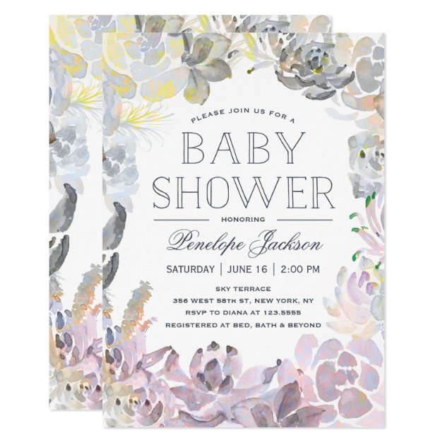 Water Succulents | Baby Shower Invitation