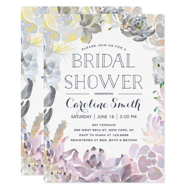 Water Succulents | Bridal Shower Invitation