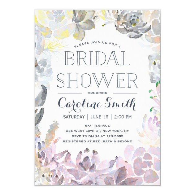 Water Succulents | Bridal Shower Invitation