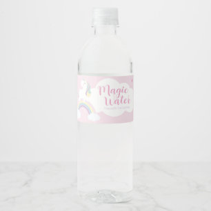 Water tags unicorn birthday water bottle label