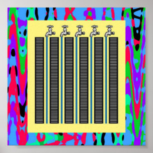 Water Tap: Running Water Faucets Optical Illusion Poster